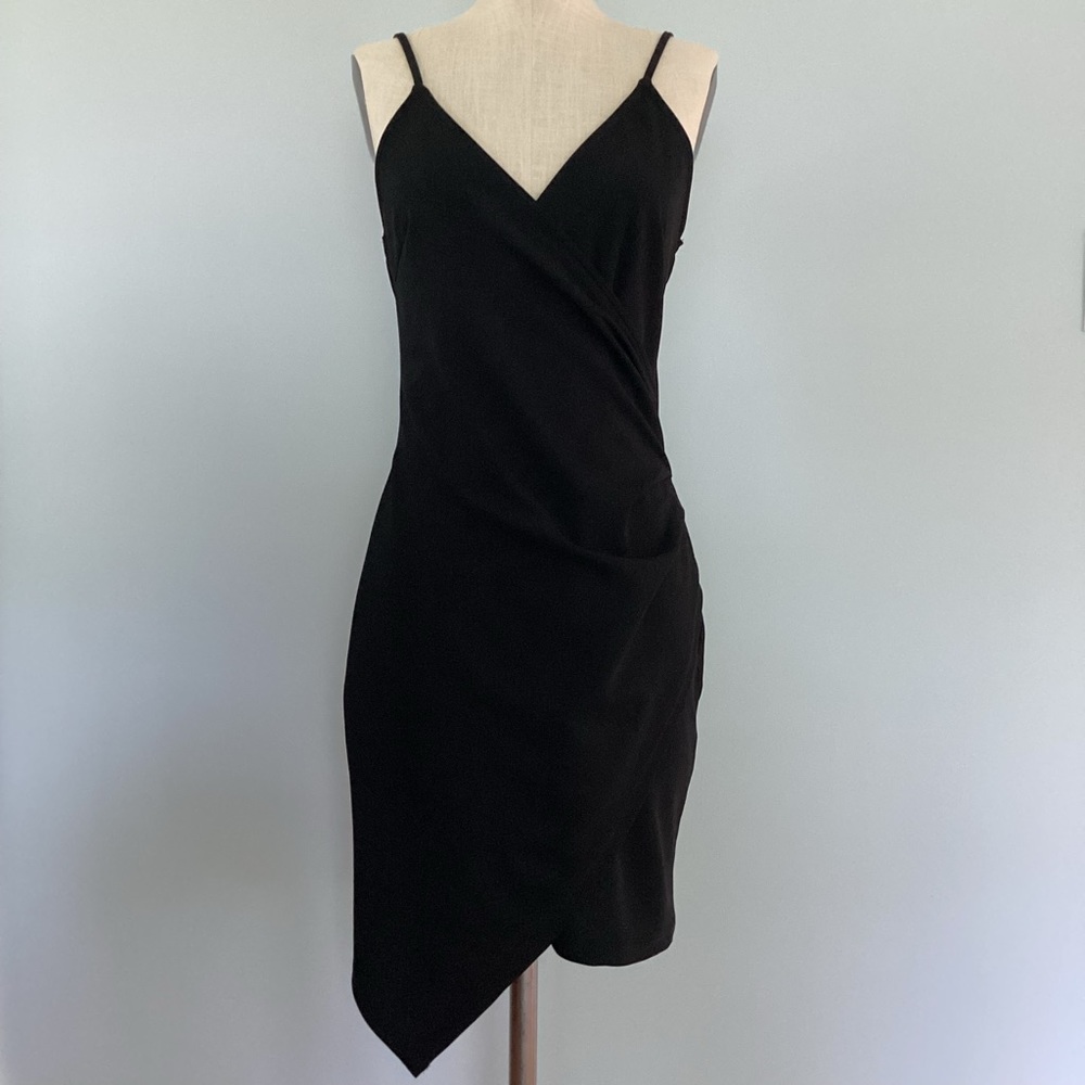Black Dress With Spaghetti Straps V-neck Size Large